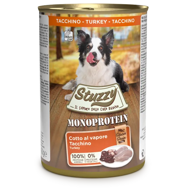Stuzzy Monoprotein Tacchino 400g – Cane Adulto Stuzzy Monoprotein Tacchino 400g – Cane Adulto